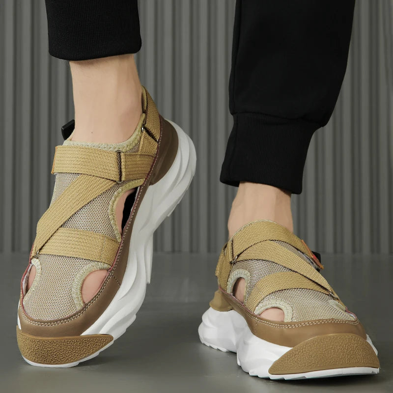 Sandales Compensées pour Hommes | Caiqiss
