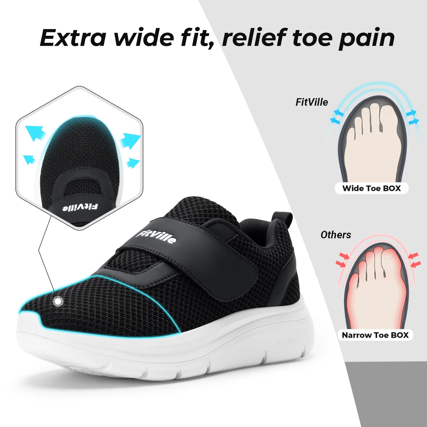 Baskets Larges Orthopédiques Compensées pour Femmes | FitVille